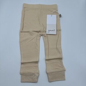 Goumi Kids Baby Infant Pants Bamboo Organic Cotton Size 6-12 Months Dune Beige